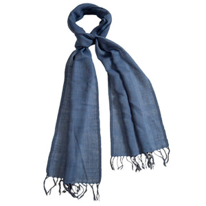 Woolen Mufflers |Blue & White |35x190 cm | - Mojopanda Organic Store