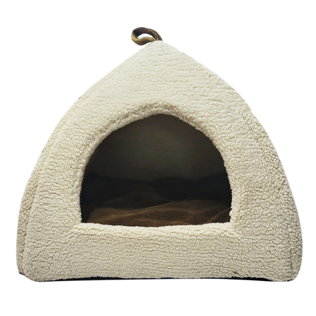 Dog Bedding | Hut Shape I Teddy Fleece | Pet Bed - Mojopanda Organic Store