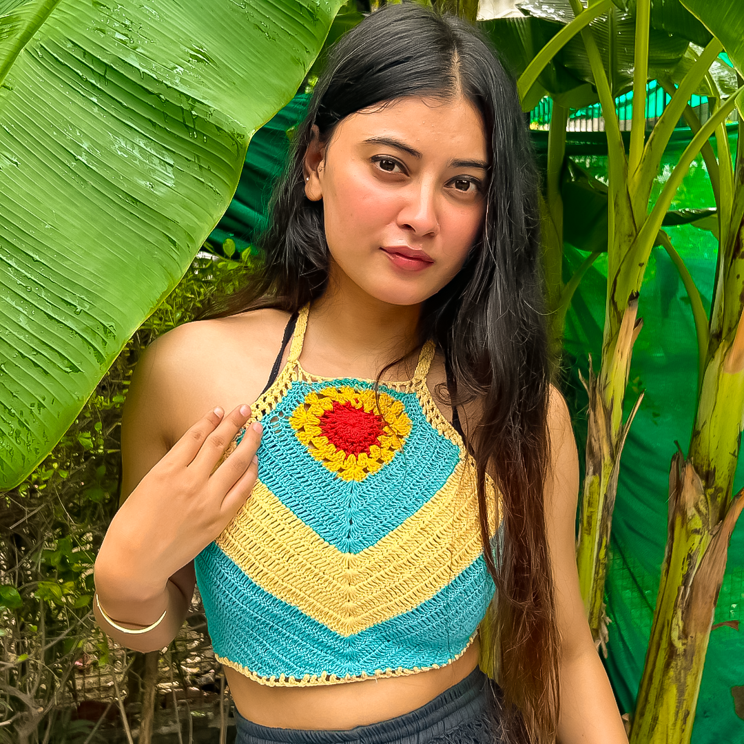 Ailsa Top – Handknitted Eco-Friendly Crochet Top for Women | Timeless Design - Mojopanda Organic Store