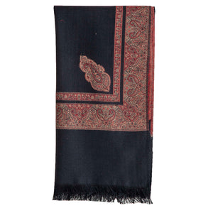Woolen Stoles & Shawls | Black & Multi| 100x200 CM| - Mojopanda Organic Store