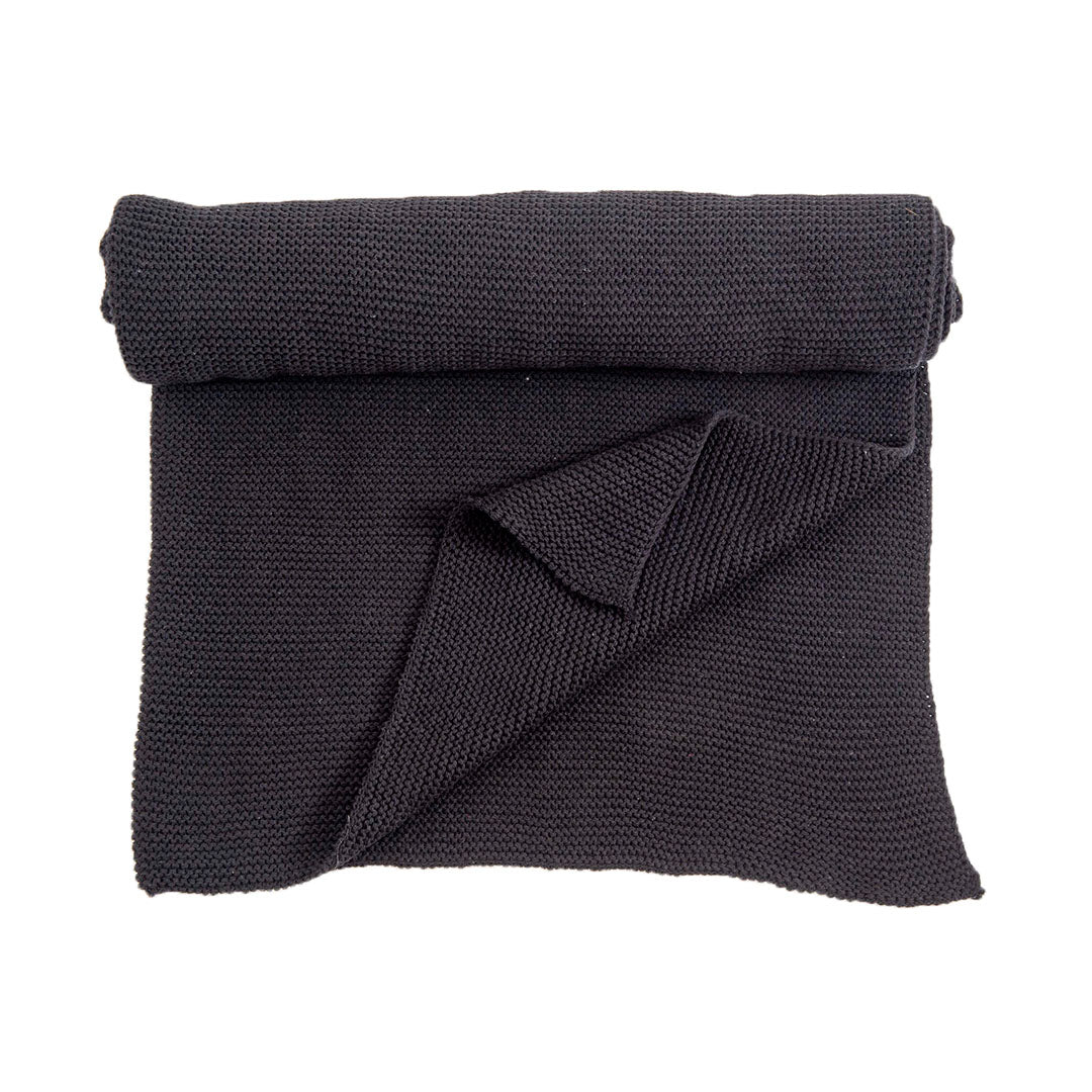 Cotton | Bed Throw | Black - Mojopanda Organic Store