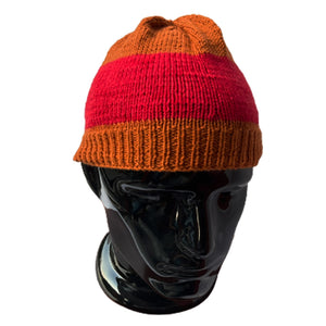 Wool Cap| Unisex | 100% Wool | Rust & Red - Mojopanda Organic Store