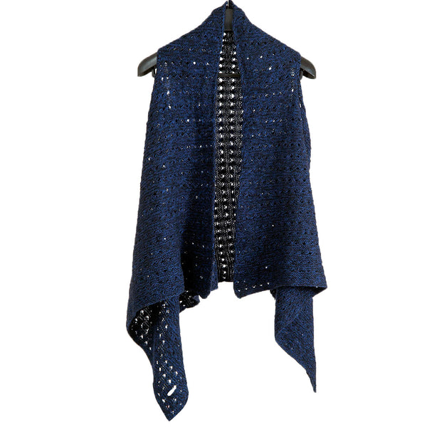 Poncho & Shrugs |Blue & Black  | For Women | 100% Premium Wool