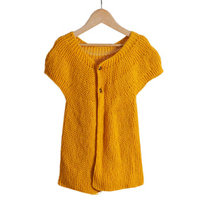 Frock Olive Green, Mustard Yellow & Classic Rose | For Baby Girl | 100% Organic Wool | Size-3 Years - Mojopanda Organic Store