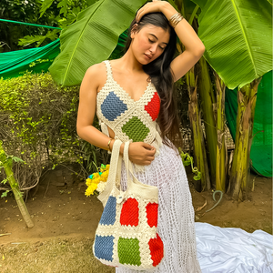 Skye Skirt – Eco-Friendly Handknitted Crochet Skirt for Women | Summer Ready - Mojopanda Organic Store