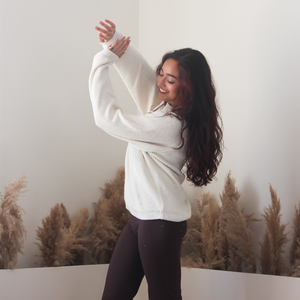 Yuki Pullover – Handknitted Winter Elegance for Modern Women - Mojopanda Organic Store