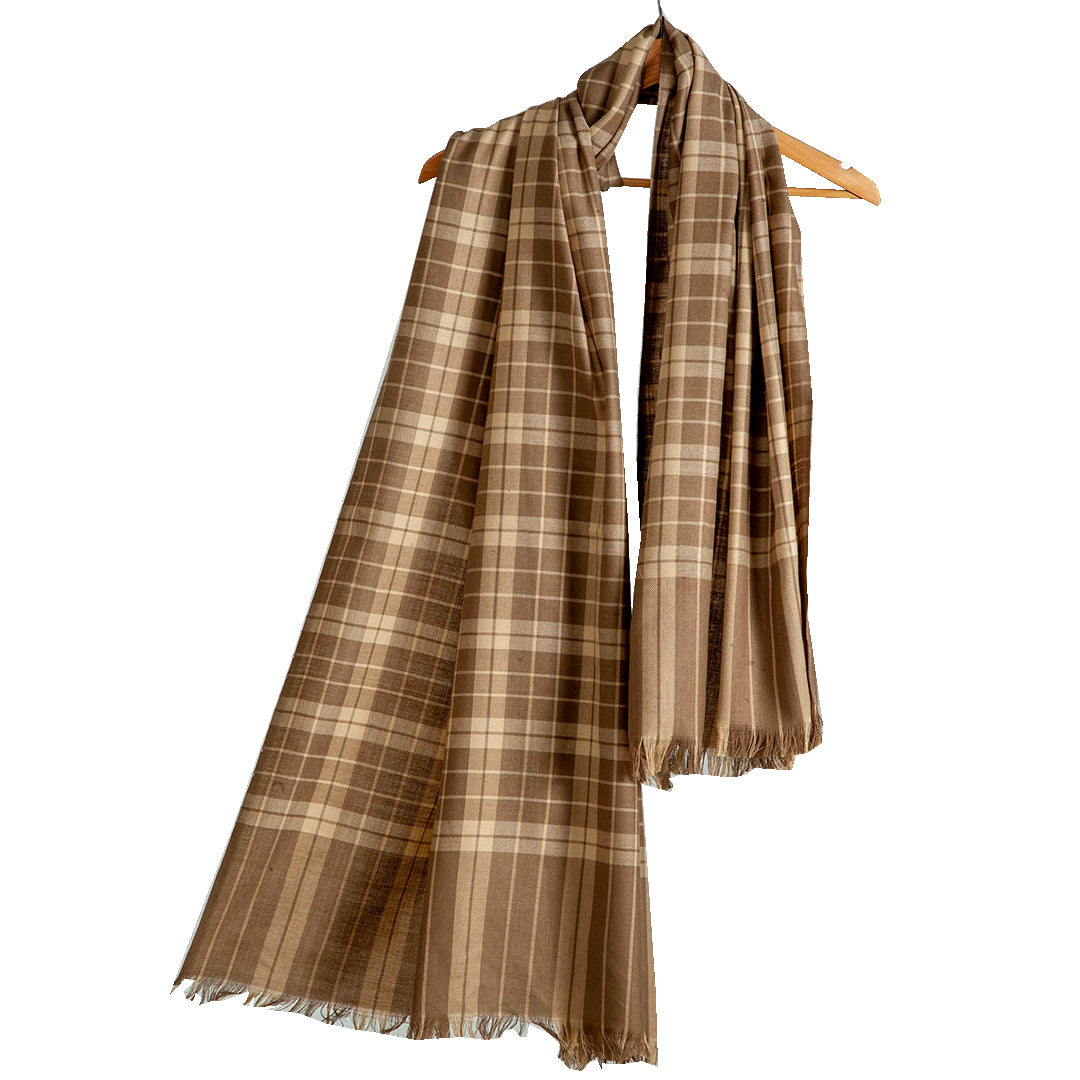 Woolen Stoles & Shawls | Beige| 100x200 Cm| - Mojopanda Organic Store