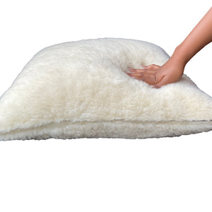 White Cushion with Sherpa Fabric Front and Back - Mojopanda Organic Store