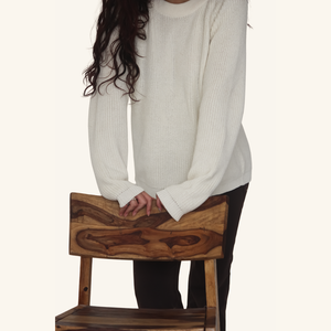 Yuki Pullover – Handknitted Winter Elegance for Modern Women - Mojopanda Organic Store