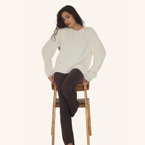 Yuki Pullover – Handknitted Winter Elegance for Modern Women - Mojopanda Organic Store