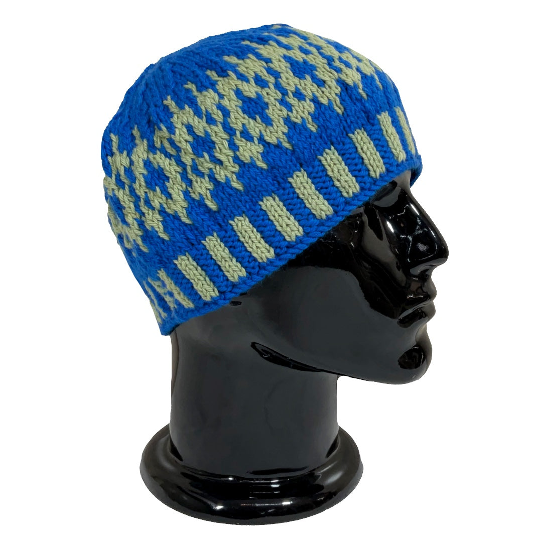 Wool Cap | Unisex | 100% Wool | Leafy Green & Mid Blue - Mojopanda Organic Store