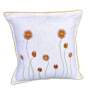 Cushion Cover With Embroidery | 100% hemp fabric - Mojopanda Organic Store
