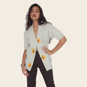 Hana Cardigan –Handknitted Elegance for Modern Women - Mojopanda Organic Store