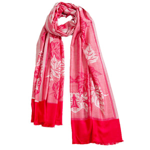 Woolen Stoles & Shawls | Pink & White | 70x200 CM | - Mojopanda Organic Store