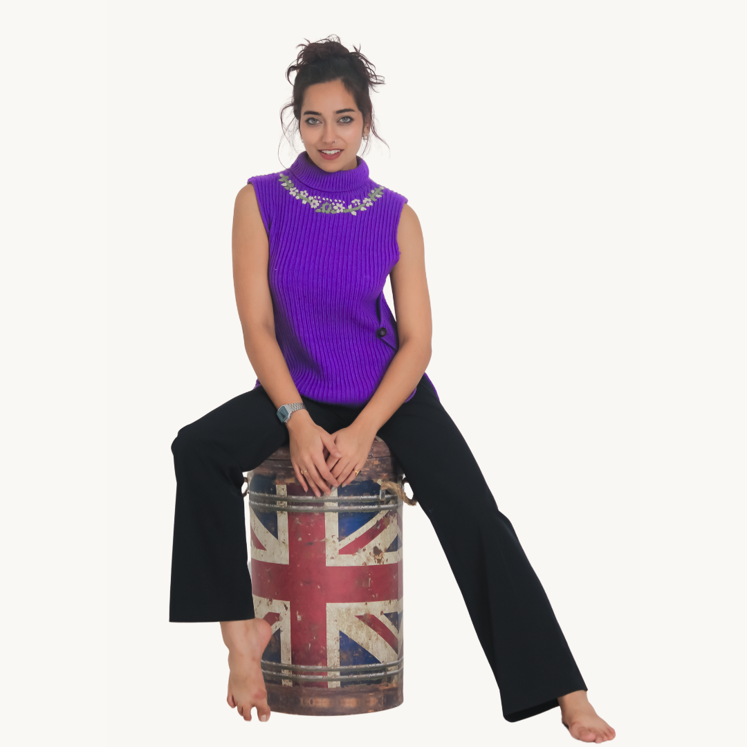 Sakura Woolen Dress – Feminine, Versatile, Handknitted Style - Mojopanda Organic Store