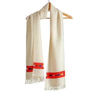 Woolen Muffler |Red & Brown | 35x180 CM | - Mojopanda Organic Store