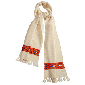 Woolen Muffler |Red & Brown | 35x180 CM | - Mojopanda Organic Store