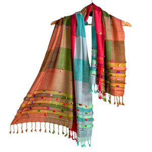Woolen Stoles & Shawls | Assorted design| Multi | 70x200 CM | - Mojopanda Organic Store