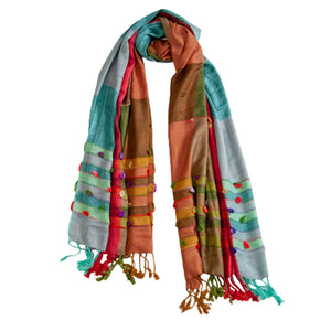 Woolen Stoles & Shawls | Assorted design| Multi | 70x200 CM | - Mojopanda Organic Store