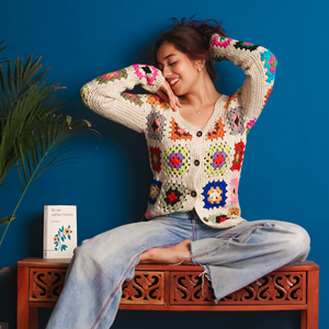 Nanami Woolen Cardigan – Elegant, Sophisticated, Handknitted - Mojopanda Organic Store