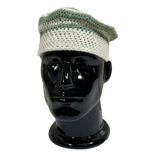 Wool Cap | Crochet | 100% Wool | Unisex | White & Grey - Mojopanda Organic Store