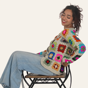 Nanami Woolen Cardigan – Elegant, Sophisticated, Handknitted - Mojopanda Organic Store