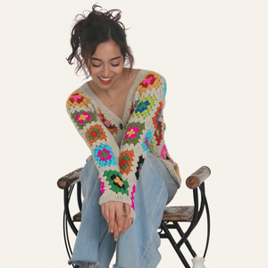 Nanami Woolen Cardigan – Elegant, Sophisticated, Handknitted - Mojopanda Organic Store