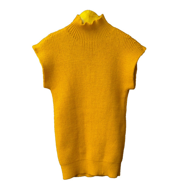 Organic Wool | Pullover - Polo neck |  Day Lily