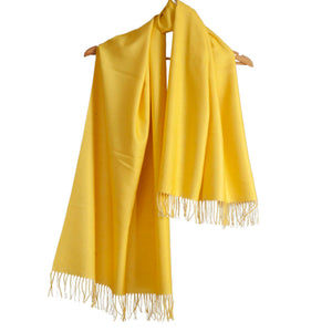 Woolen Reversible Stoles & Shawls |Yellow & Cream | 70x180 CM | - Mojopanda Organic Store
