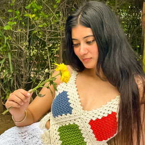 Ailsa Top – Handknitted Eco-Friendly Crochet Top for Women | Timeless Design - Mojopanda Organic Store