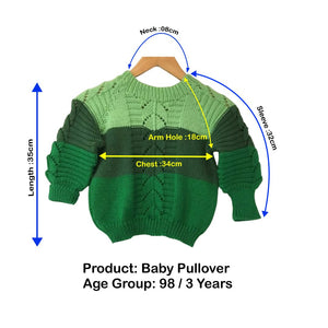Organic Wool | Pullover | Multi Color | Size - 3 Year | - Mojopanda Organic Store