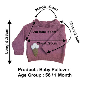 Organic Wool | Pullover | Nimbus | Size- 1 month - Mojopanda Organic Store