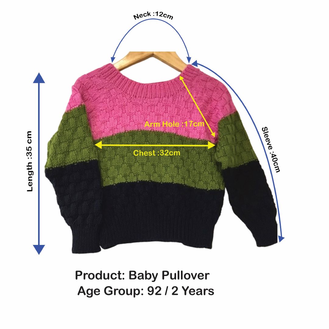 Organic Wool | Pullover | Multi color | Size 2Y - 92 - Mojopanda Organic Store