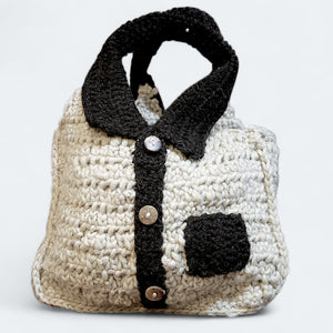 Teen Wool Bag – Jacket Design in Natural & Brown - Mojopanda Organic Store