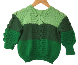 Organic Wool | Pullover | Multi Color | Size - 3 Year | - Mojopanda Organic Store