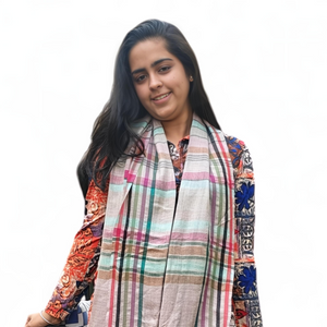 Printed Stole | Blue with Floral Design | For Women - Mojopanda Organic Store