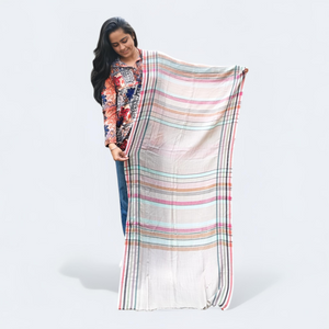 Printed Stole | Blue with Floral Design | For Women - Mojopanda Organic Store