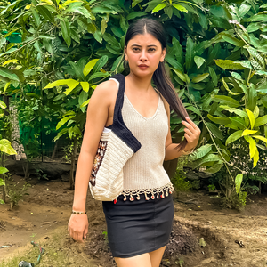 Lana Crochet Top – Eco-Friendly Handknitted Minimal Summer Top for Women - Mojopanda Organic Store