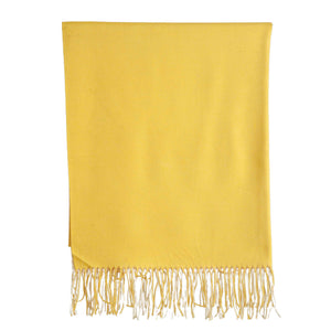 Woolen Reversible Stoles & Shawls |Yellow & Cream | 70x180 CM | - Mojopanda Organic Store