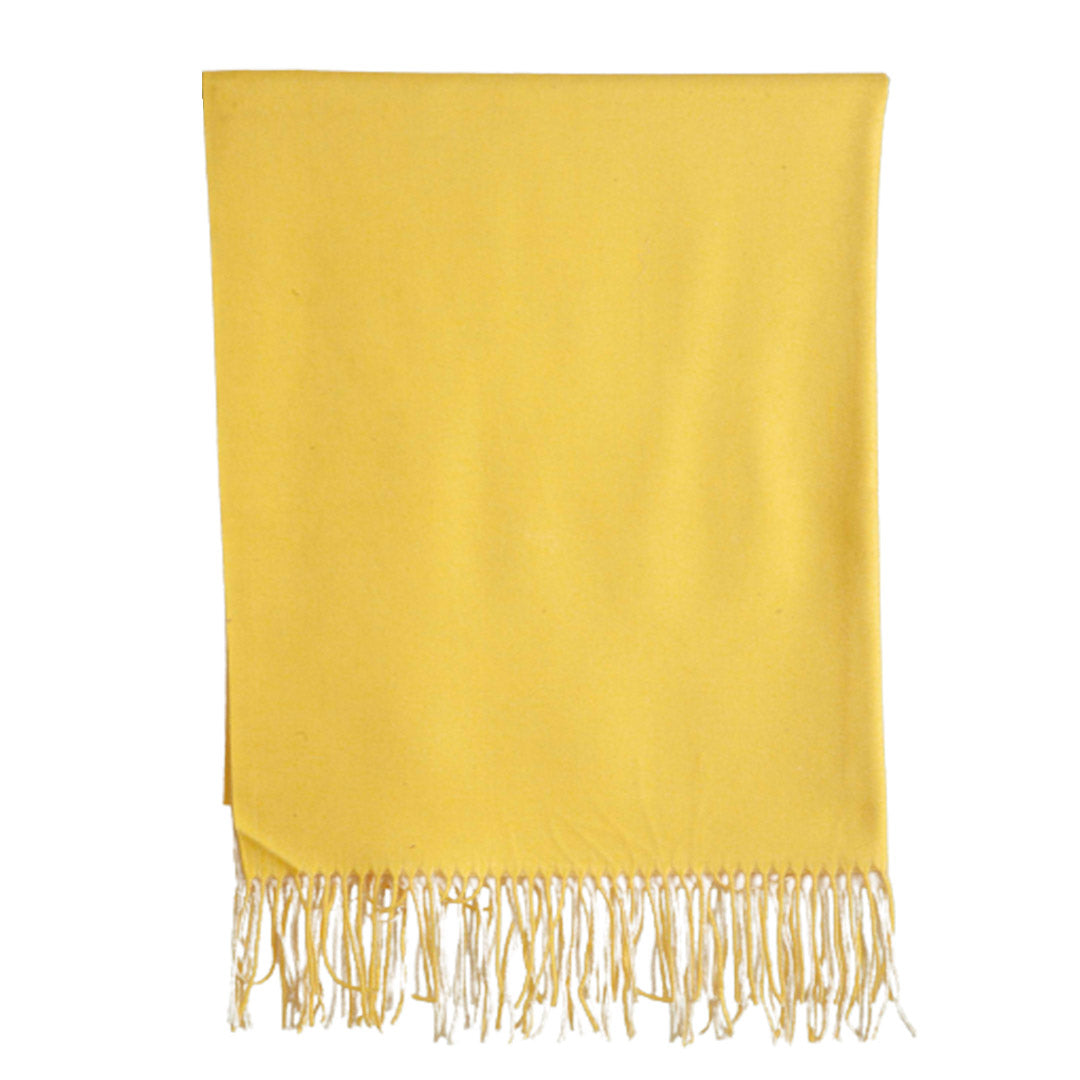 Woolen Reversible Stoles & Shawls |Yellow & Cream | 70x180 CM | - Mojopanda Organic Store
