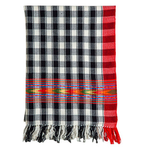 Woolen Stoles & Shawls| Check design | Black & Multi | 70x200 CM | - Mojopanda Organic Store