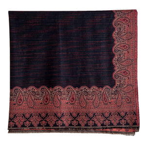 Woolen Stoles & Shawls | Black & Multl | 100x210 CM | - Mojopanda Organic Store
