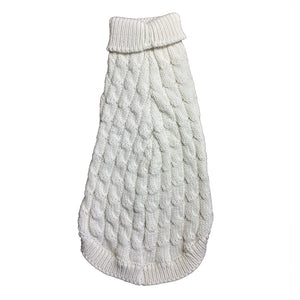 Cozy Comfort Medium White Sweater for Dogs & Cats – Warm, Stretchable & Breathable Winter Wear with Back Straps - Mojopanda Organic Store