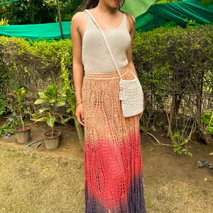 Mila Crochet Skirt – Eco-Friendly Handknitted Summer Classic for Women - Mojopanda Organic Store