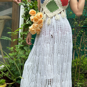 Skye Skirt – Eco-Friendly Handknitted Crochet Skirt for Women | Summer Ready - Mojopanda Organic Store