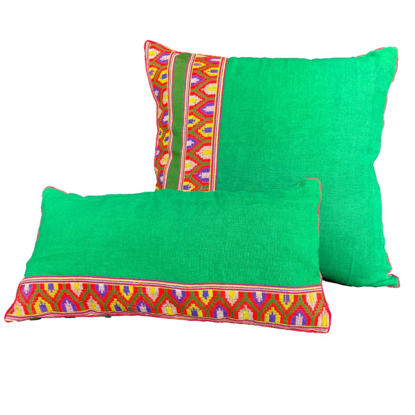 Cushion Cover | 100% Hemp Himachal fabric with side border