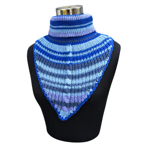 Neck Warmers & Mufflers |Blue Multi color|100% premium Wool|For Women - Mojopanda Organic Store