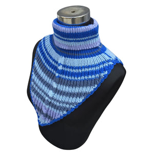 Neck Warmers & Mufflers |Blue Multi color|100% premium Wool|For Women - Mojopanda Organic Store