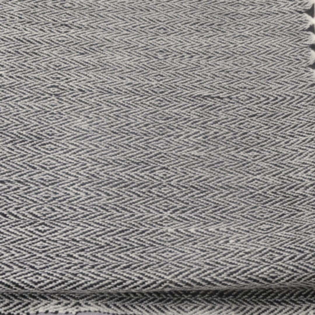 Cotton Bed Throw | Black , Grey & White