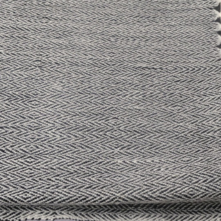 Cotton  Bed Throw | Black ,  Grey & White
